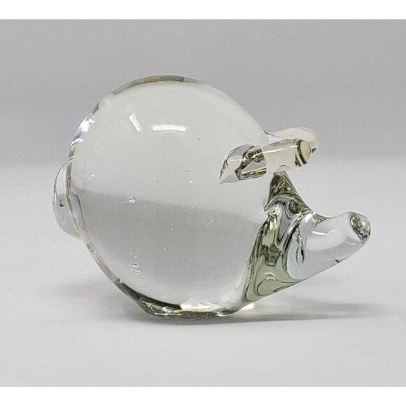 Hand Made Clear Glass Pig Paperweight UOGC Taiwan 2.5" - Picture 3 of 8